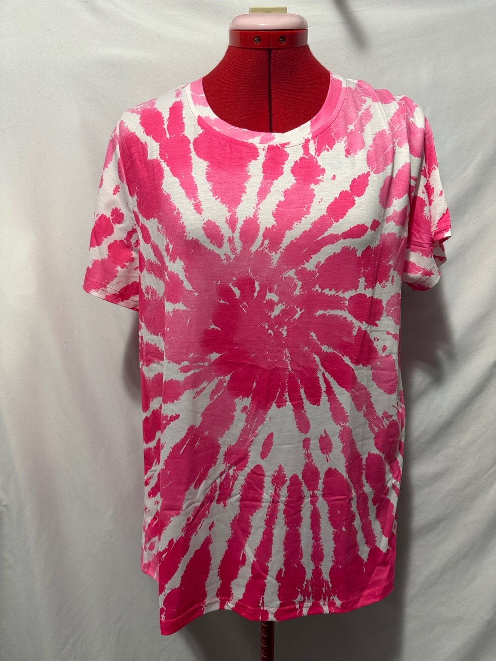 Women's Pink Tie-Dye Short Sleeve Tee